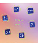 Love to Love Let's Dice with Door Hanger Blue action dice showcasing playful body part illustrations.