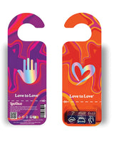 Love to Love Let's Dice with Door Hanger Blue showcasing colorful design and playful graphics for couples.