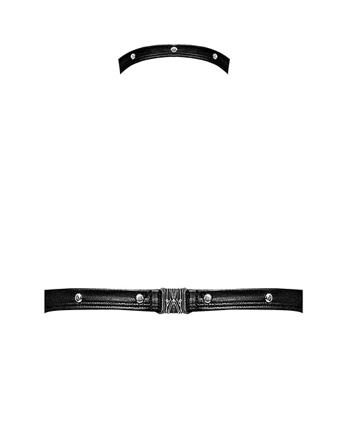 Lust Seducer Strappy Cupless Crotchless Teddy Black featuring bold strappy design and adjustable elements for a provocative look.