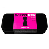 Love To Love Secret Box V2 Toy Storage Case Black with a pink label indicating secrets safe.