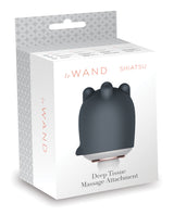Le Wand Shiatsu Deep Tissue Massage Attachment Grey packaging with ergonomic design for targeted muscle relief.