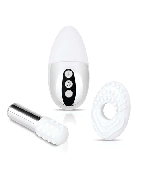 Le Wand Little Pleasures 6 Piece Kit Chrome featuring mini-vibes in sleek design and special edition chrome finish.