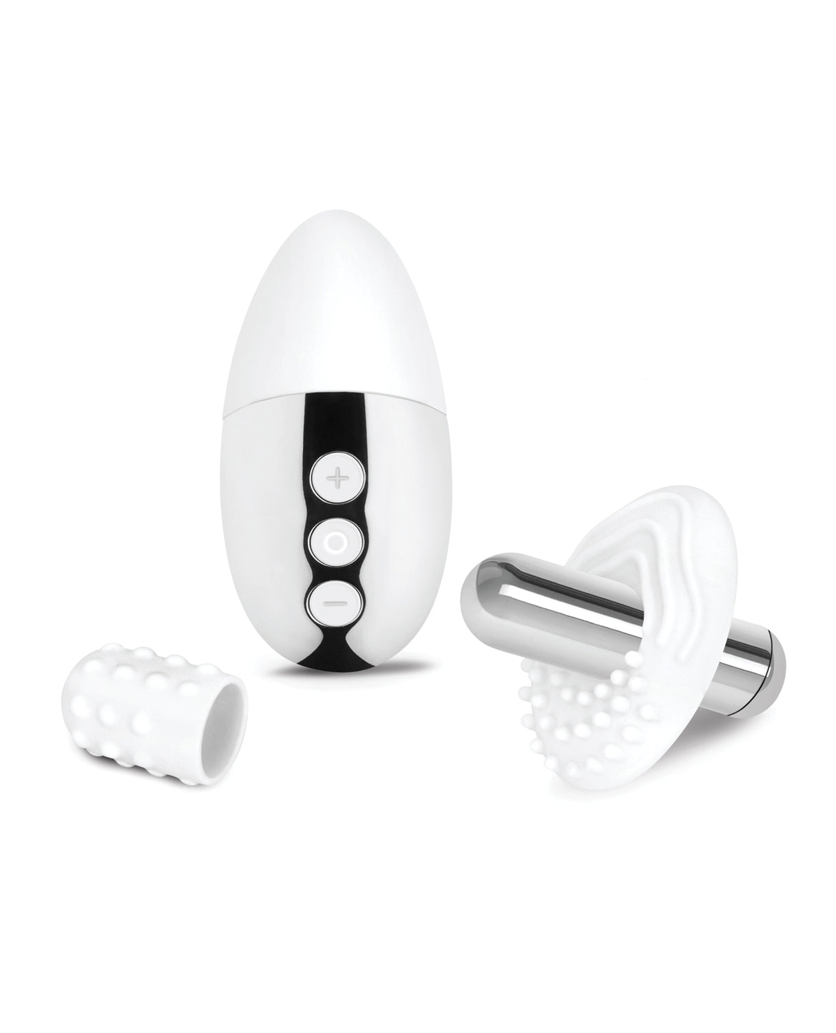 Le Wand Little Pleasures 6 Piece Kit Chrome includes mini-vibes in a lustrous design for sensual satisfaction.