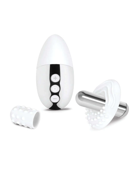Le Wand Little Pleasures 6 Piece Kit Chrome includes mini-vibes in a lustrous design for sensual satisfaction.