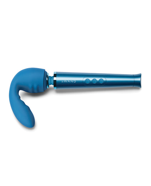 Le Wand Petite Flexi Silicone Attachment Blue, a blue posable massager attachment for precise stimulation.
