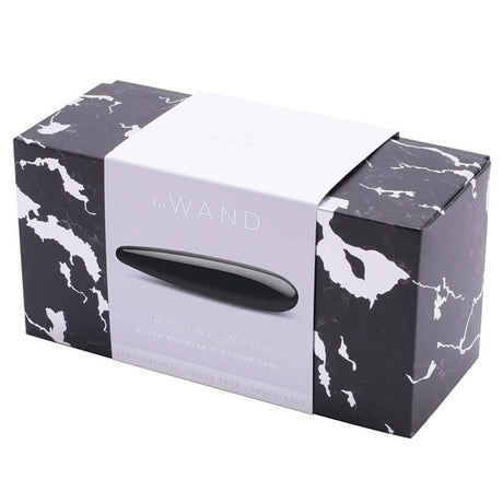 Le Wand Crystal Wand Black Obsidian Probe packaging on a marble design box.