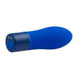 Selopa Cobalt Cutie Rechargeable Bullet Blue compact adult toy with textured design for precision stimulation.