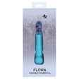 Maia Flora Fiercely Powerful Vibrator Teal in packaging showcasing its beautiful design and powerful features.
