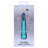 Maia Flora Fiercely Powerful Vibrator Teal in packaging showcasing its beautiful design and powerful features.