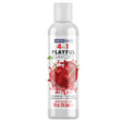 Swiss Navy 4 in 1 Playful Flavors Poppin Wild Cherry 1 oz bottle with cherry design for warming and kissable intimacy.