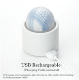 Tenga Iroha Temari Mizu Clitoral Vibrator in USB charging dock with cable
