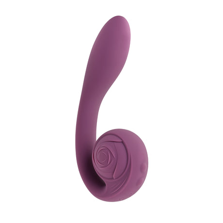 Gender X Poseable You Vibrator Purple display, featuring its elegant design and textured rose-like ball.