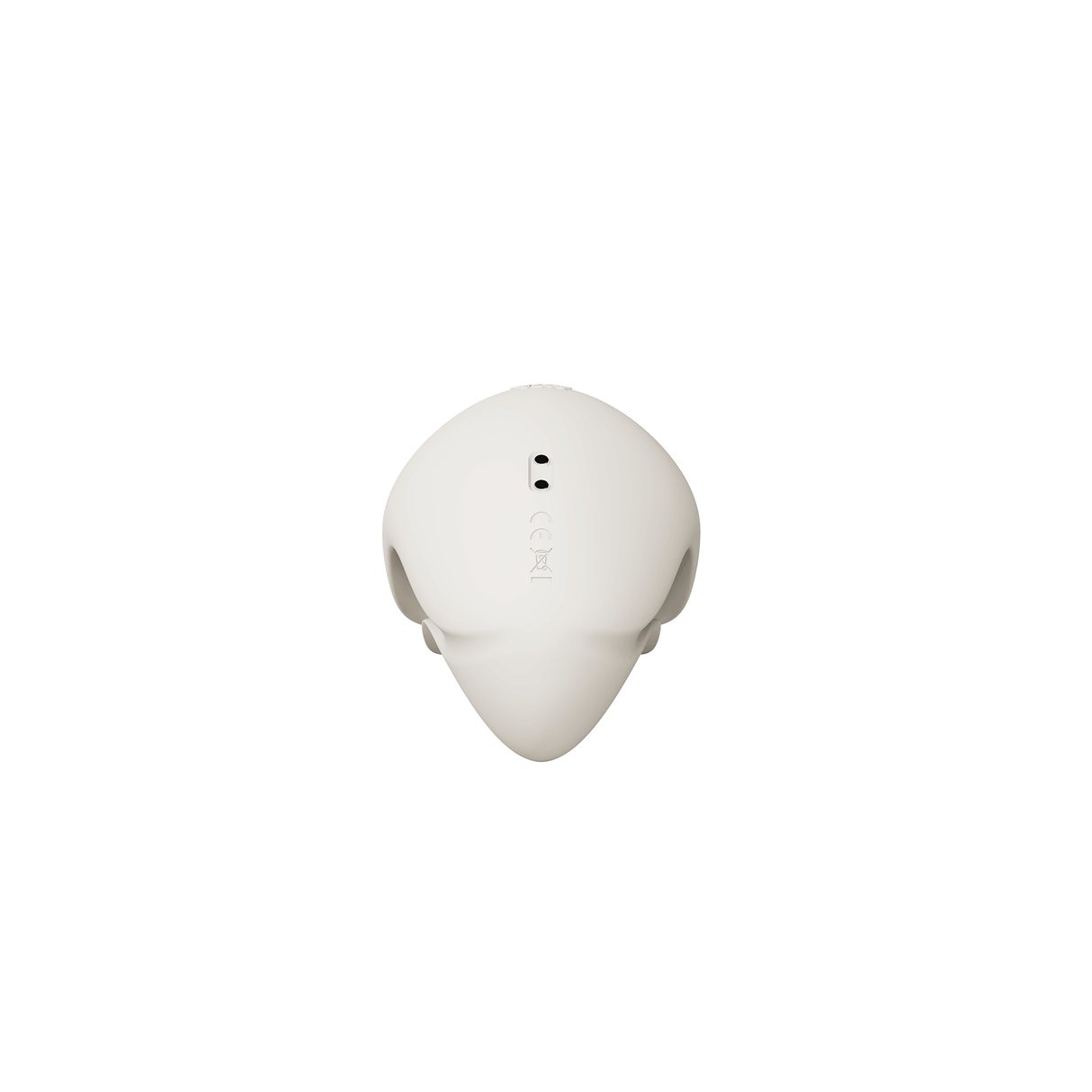 Zalo Mochi Massager Ivory White shown from above, highlighting its playful design and soft texture.