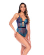 Mapale Risk the Feeling Sheer Bodysuit Midnight Blue