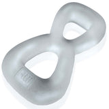 Oxballs Boomerang Double-Ring Cockring & Nut-Tugger Clear Steam in soft, rubbery design for versatile play.