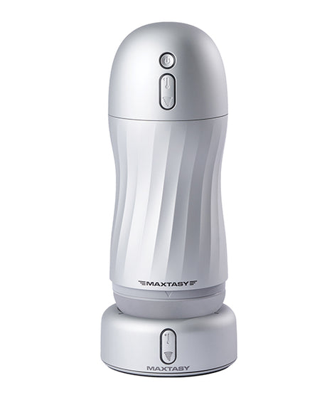 Maxtasy Warming & Drying Dock for Strokers Grey shown in a sleek design with warming feature.