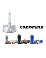 Maxtasy Warming & Drying Dock for Strokers Grey with compatible stroker sleeves displayed.