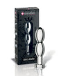 Mystim Oh thello e-Stim Oval Aluminum Dildo in packaging, showcasing its smooth aluminum design and double-oval shape.