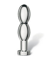Mystim Oh thello e-Stim Oval Aluminum Dildo showcasing its sleek double-oval design and smooth aluminum finish.