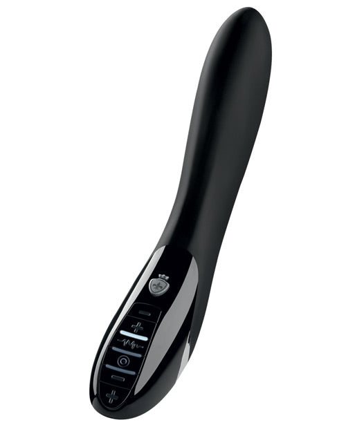 Mystim Electric Eric eStim Vibrator Black Edition Black showing sleek design and control interface.
