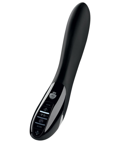 Mystim Electric Eric eStim Vibrator Black Edition Black showing sleek design and control interface.