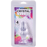 Crystal Jellies Novice Pop Plug 4 Inch Clear with colorful packaging and product details visible.