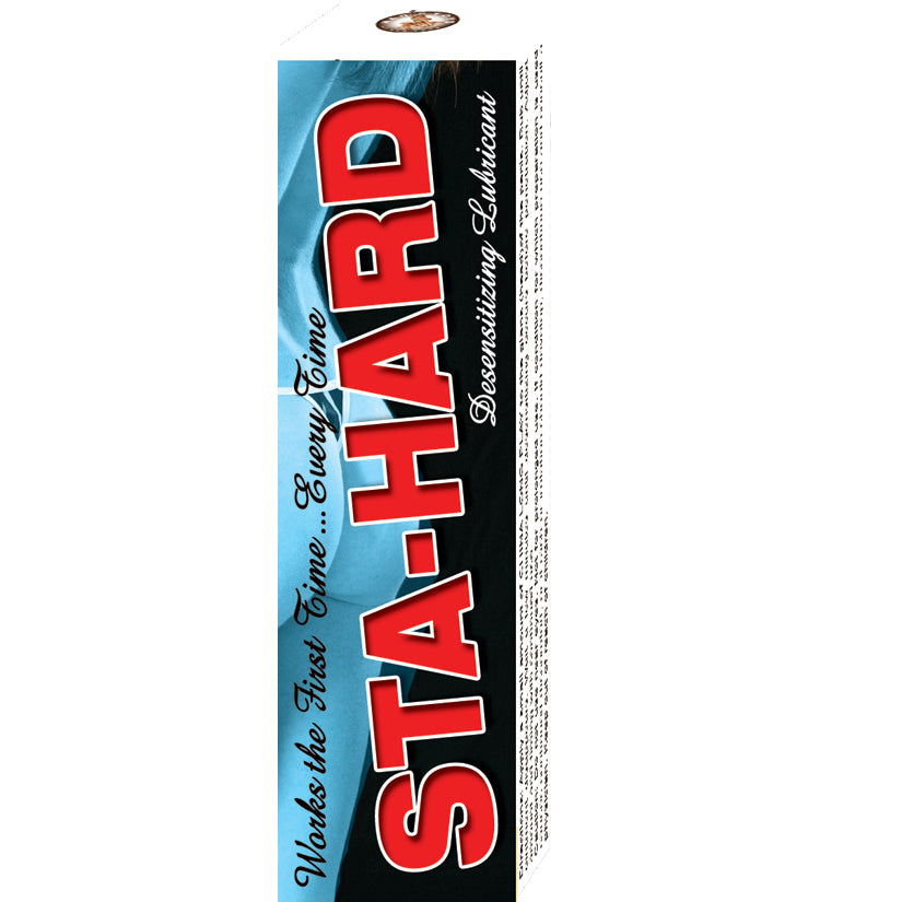 Sta-hard Desensitizing Lubricant 0.5 oz packaging, designed for enhanced intimacy and control.