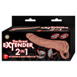 The Great Extender & Masturbator 2n1 Brown 7 inches product packaging featuring realistic design and dual functionality.