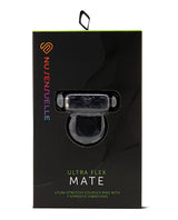 Nu Sensuelle Bullet Ring Vibrating Cock Ring Black packaging with ultra-stretchy couples ring and 7 vibrations.