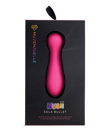 Sensuelle Nubii Sola Bullet Vibrator Pink in sleek packaging, showcasing its playful design and flexibility for clitoral stimulation.