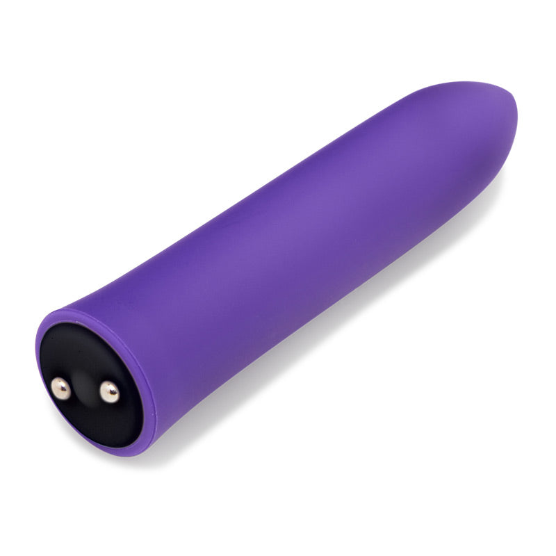 Nu Sensuelle Point 20 Function Silicone Bullet Purple showcasing sleek design with a textured silicone finish.