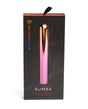 Sensuelle Aluminium Rumba Double Motor Ombre Warming Bullet packaging featuring sleek design and rose gold accents.