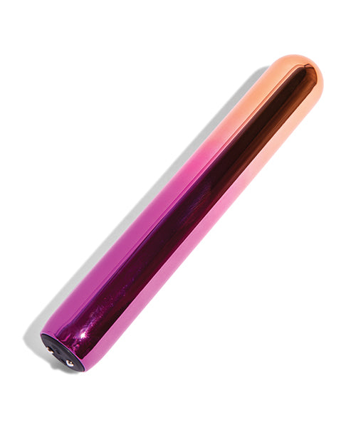 Sensuelle Aluminium Rumba Double Motor Ombre Warming Bullet in a sleek rainbow ombre aluminum design.