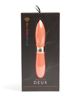 Sensuelle Double Ended Deux Bullet Vibrator Coral packaging showcasing its unique design and functionality.