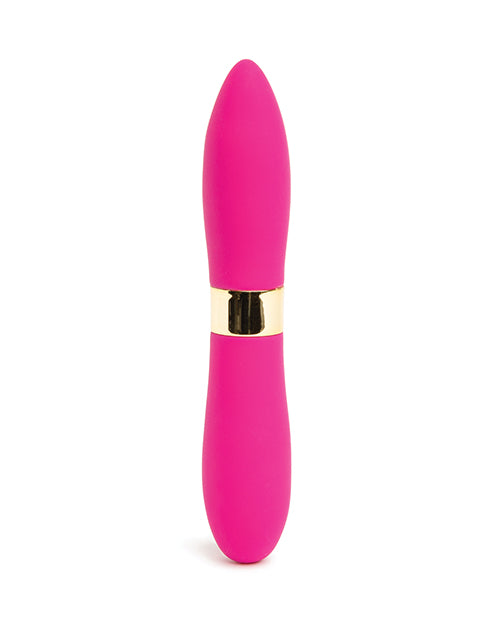 Nu Sensuelle Double Ended Deux Bullet Vibrator Magenta in a sleek pink design with gold accents for versatile stimulation.