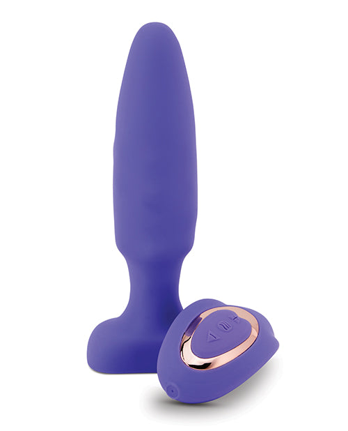 NU Sensuelle Fino Roller Motion Plug Ultra Violet with remote for personalized pleasure.