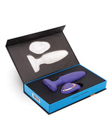 NU Sensuelle Fino Roller Motion Plug Ultra Violet displayed in its packaging with accessories.