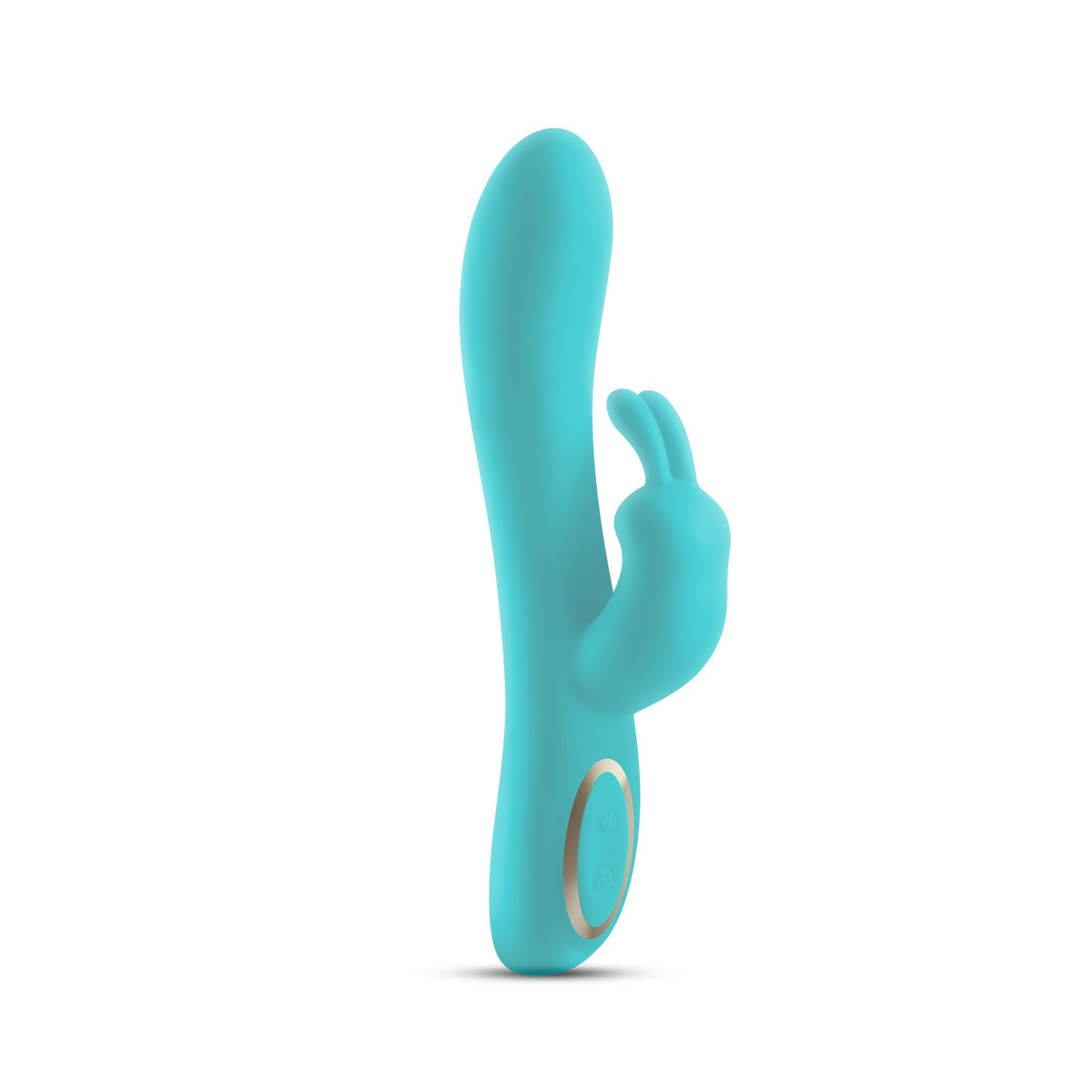 Obsessions Hera Silicone Rabbit Vibrator Light Green displaying its smooth silicone design and flexible features.