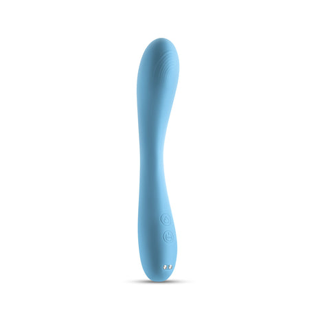 Obsessions Rhett Light Blue Warming G-Spot Vibrator in smooth silicone design for pleasurable experiences.