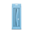 Obsessions Rhett Light Blue Warming G-Spot Vibrator packaging showcasing its sleek design and warming technology.