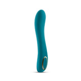 Obsessions Zeus Silicone G-Spot Vibrator Dark Green, flexible silicone body with curved shaft for G-spot stimulation.