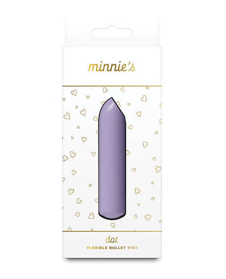 Minnies Dot Flexible Bullet Vibe Lilac in packaging with delicate heart design.