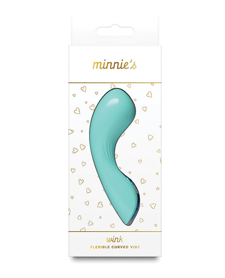 Minnies Wink Flexible Curved Vibe Aqua packaging showcasing a sleek design and vibrant color.