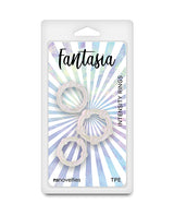 Fantasia Intensity Cock Rings Pearl packaging featuring three stretchy and luxurious cock rings in a colorful design.