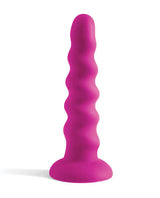 Colours Twist Silicone Dildo 6.5 inches Purple on a white background, featuring a wavy design and a sturdy base.
