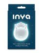 INYA The Vibrating Rose Massager Glow packaging displaying a glowing rose design on a blue background.