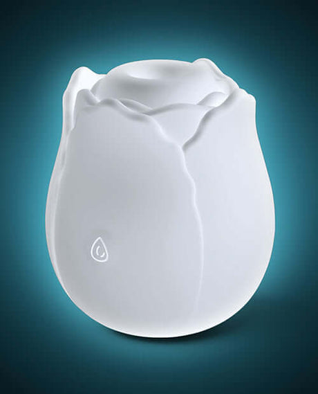 INYA The Vibrating Rose Massager Glow, a sleek white rose-shaped clitoral stimulator by NS Novelties.