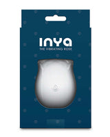 Packaging of INYA The Vibrating Rose Massager Glow showing product design and branding.