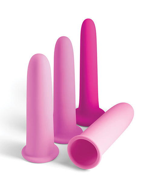 INYA Vibrating Gliders Silicone Anal Kit Pink featuring four smooth silicone anal gliders in varying shades of pink.