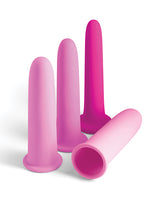 INYA Vibrating Gliders Silicone Anal Kit Pink featuring four smooth silicone anal gliders in varying shades of pink.